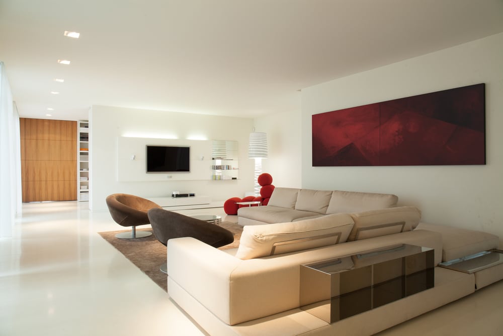 Horizontal,View,Of,Contemporary,Living,Room,Design