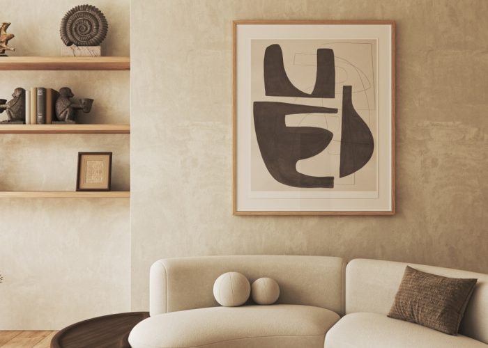 Contemporary,Classic,White,Beige,Livingroom,Interior,With,One,Picture,Frame,